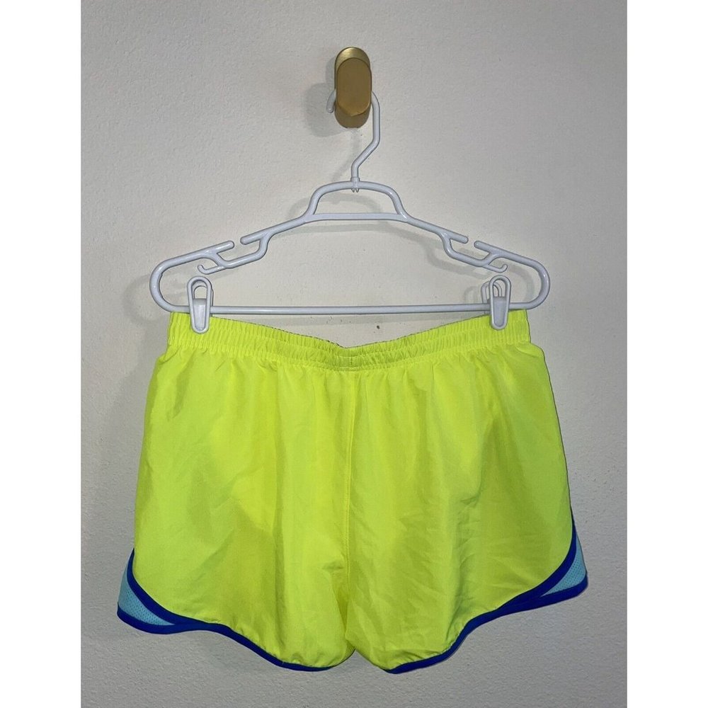 Under Armour Heatgear Semi Fitted Running Shorts Brief Womens L Large Yellow - Picture 5 of 5
